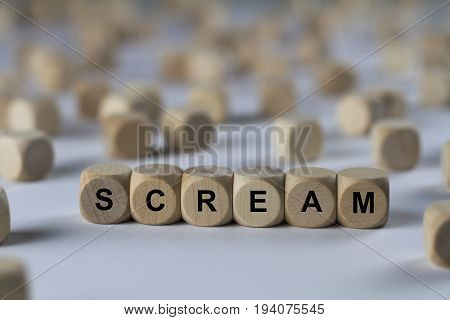 Scream - Cube With Letters, Sign With Wooden Cubes