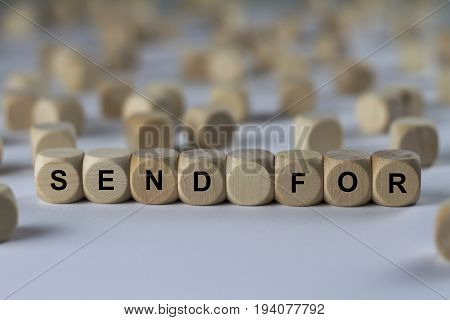 Send For - Cube With Letters, Sign With Wooden Cubes