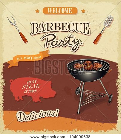 Barbecue party best steak in town delicious!
