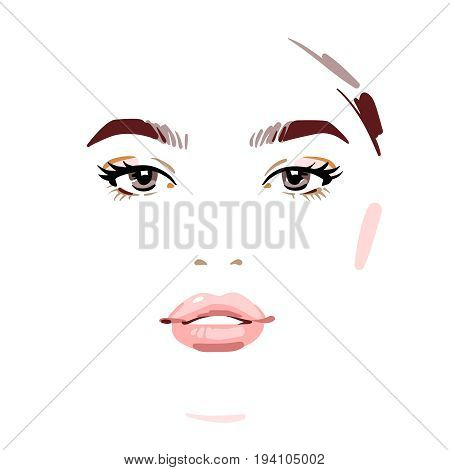 Beautiful woman face vector illustration drawing eps 10