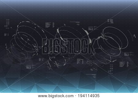 Head-up display elements for the Spaceship interface. Futuristic user interface.