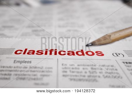 A Spanish language newspaper classified employment section