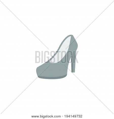 Flat Icon Heeled Shoes Element. Vector Illustration Of Flat Icon Sandal Isolated On Clean Background. Can Be Used As Sandal, Heeled And Shoes Symbols.