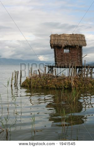 Balıkçı-köy bir Prespa Gölü