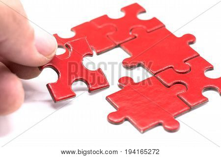 puzzle and jigsaw and success game and business concept