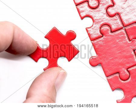 puzzle and jigsaw and success game and business concept