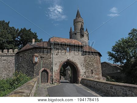 Entrance to Friedberg castle, Wetterau, Hesse, Germany
