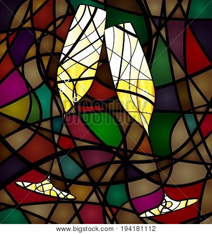 background variation vwth abstract image of colored sea shell consisting of lines