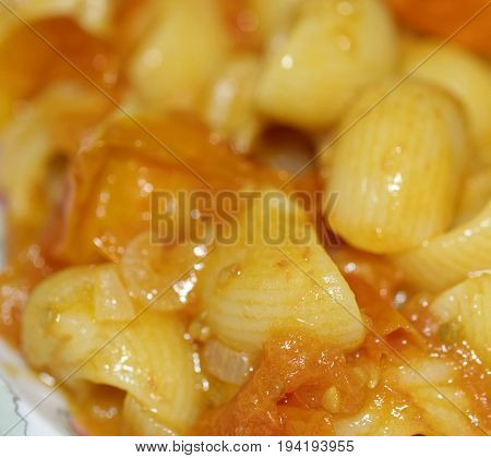Detail Of Italian Psta With Tomato Sauce