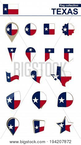 Texas Flag Collection. Big Set For Design.