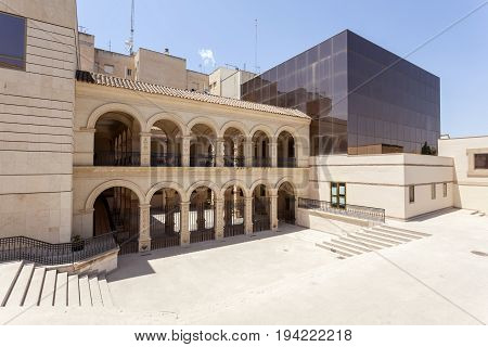 Lorca, Spain - May 29, 2017: Historic convent of La Merced building in the old town of Lorca. Province of Murcia Spain