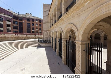 Lorca, Spain - May 29, 2017: Historic convent of La Merced building in the old town of Lorca. Province of Murcia Spain