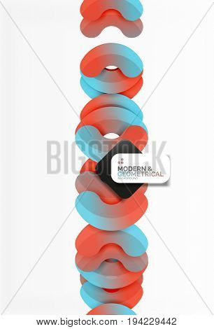 Abstract color geometric round shapes on white - elements with shadow, colorful composition
