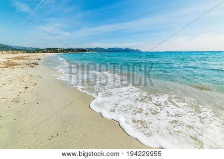 Turquoise water in Porto Giunco Villasimius. Sardinia Italy