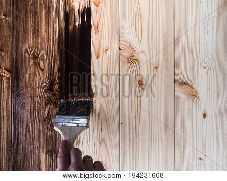 painting bright boards with a protective oil dark color