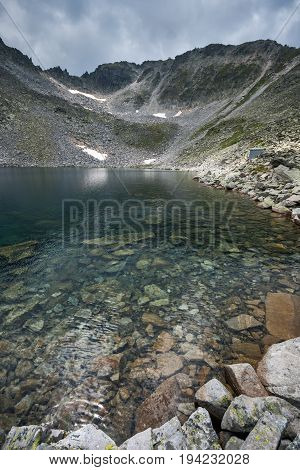 Landscape with Rila Mountain, Ledenoto (Ice) lake and Musala Peak, Bulgaria