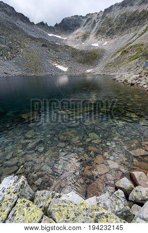 Landscape with Rila Mountain, Ledenoto (Ice) lake and Musala Peak, Bulgaria
