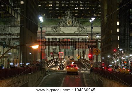 Grand Central Terminal Facade From Park Avenue