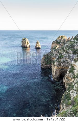 Cliffs And Rock Formations At Ponta Da Piedade (lagos, Portugal)