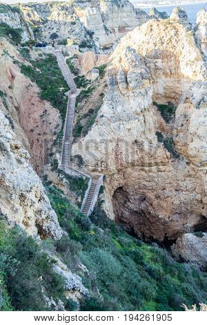 Cliffs And Rock Formations At Ponta Da Piedade (lagos, Portugal)