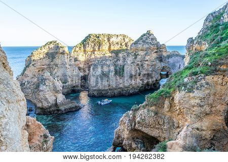 Cliffs And Rock Formations At Ponta Da Piedade (lagos, Portugal)