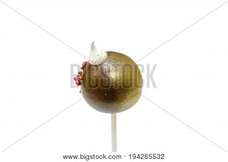 Decorated cake pop isolated on white background