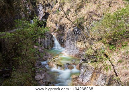 View of the Almbachklamm - Long exposure version Bavaria Germany