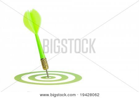 Grön Dart isolerad på vit