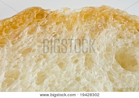 Macro of a sliced french bread