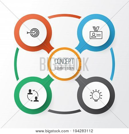 Business Icons Set. Collection Of Great Glimpse, Authentication, Cooperation And Other Elements. Also Includes Symbols Such As Partnership, Big, Idea.