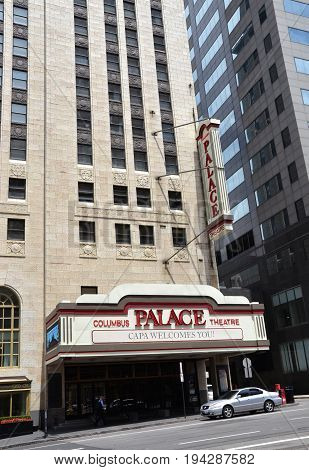 COLUMBUS OH - JUNE 28: The Palace Theater in Columbus Ohio is shown on June 28 2017.  It is part of the Leveque tower.