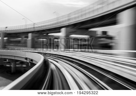 Black and White Abstract moving train blurred motion abstract transport background