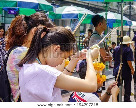 Erawan Temple In Bangkok, Thailand