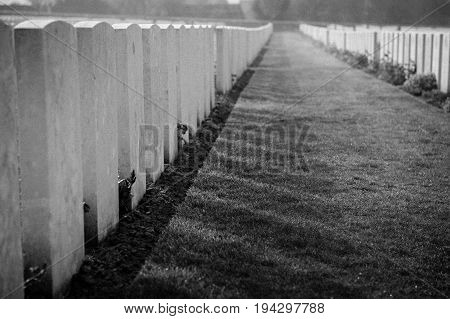 Tyne Cot is one of the largest World War I cemetaries in the Flanders Fields in the area around Ypres and Passchendale