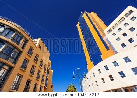Stunning image of the city San Giljan and Portomaso business tower. Location place Malta island, Europe. Gorgeous day and picturesque scene. Popular tourist attraction. Beauty world. 