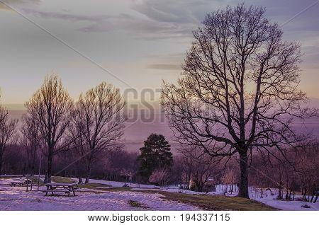 The last rays of light fall from a cold afternoon in Segovia.