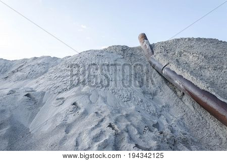 Extraction Of Sand From A Sand Pit. Iron Technological Constructions. Exavation Machine Excavator At