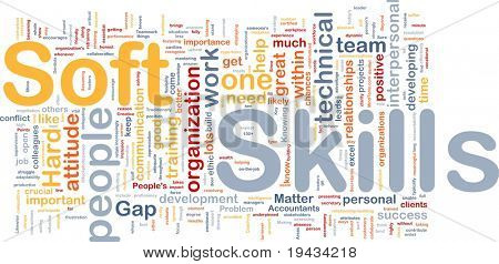 Arka plan kavramı wordcloud şekilde yumuşak becerileri