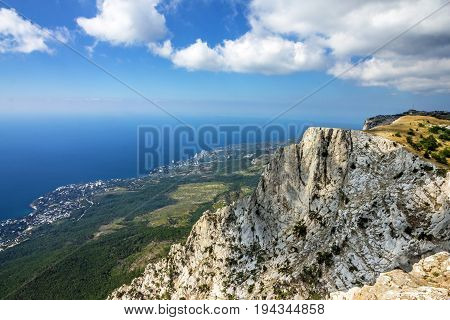 Mountain rocls Ai-Petri landscape, Crimea, Yalta, Russia