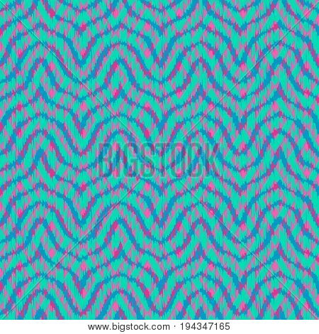 Seamless chevron geometric pattern, based on ikat fabric style.