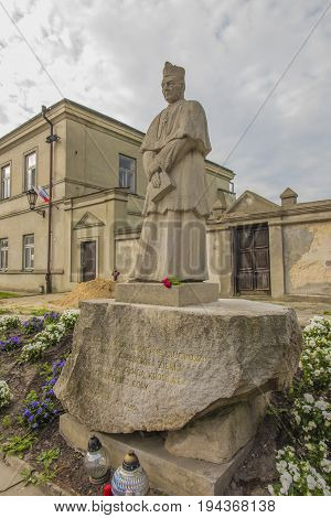 Monument to the Primate of Poland Cardinal Stefan Wyszynski at the Shrine of Our Lady in Chelm Poland