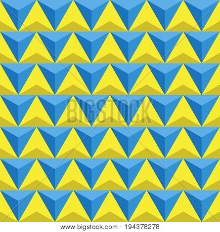 Seamless Triangles backgroundblue and yellow triangles pattern background vector illustration