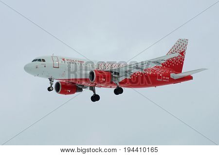ST. PETERSBURG, RUSSIA - FEBRUARY 25, 2017: Airbus A319-111 