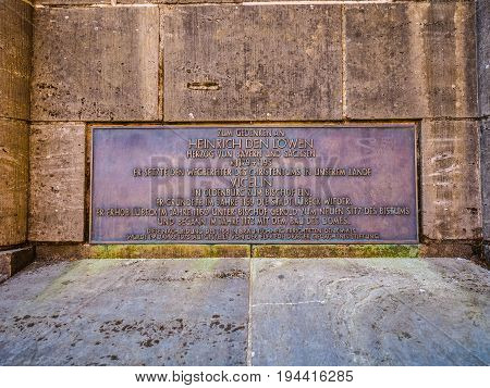 Henry The Lyon Monument In Luebeck Hdr