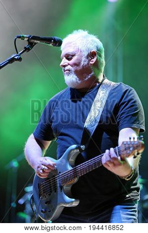 Bassano Del Grappa, Vi, Italy - April 29, 2017: Falzone Cico Of Nomadi An Italian Musical Band Plays