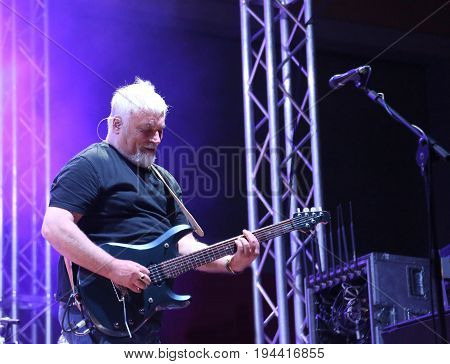Bassano Del Grappa, Vi, Italy - April 29, 2017: Falzone Cico Of Nomadi An Italian Musical Group Play