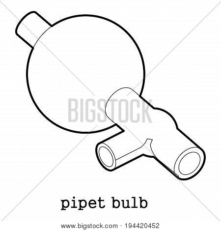 Pipet bulb icon in outline style isolated on white background vector illustration