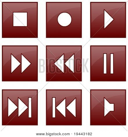 pulsanti di controllo audio e video nel disegno vettoriale