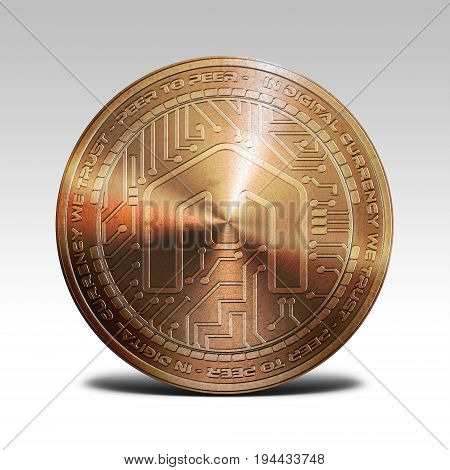 copper mcap coin isolated on white background 3d rendering illustration