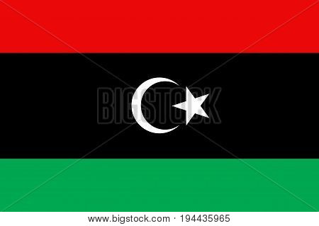 Libya flag. National current flag, government and geography emblem. Flat style vector illustration